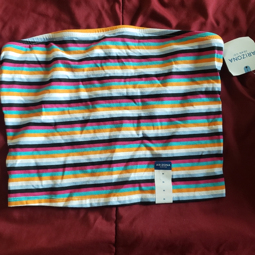 Striped Color Crop Tube Top